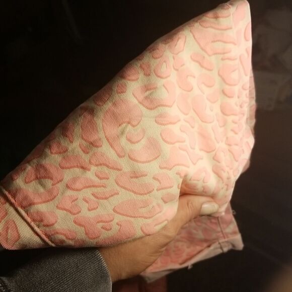 Vintage NEW Pink & White Animal Print LEI Cropped Capris Jean's Leggings 5 - Picture 2 of 12